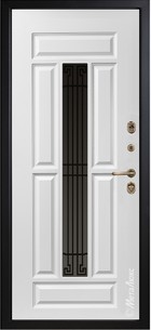 Входная дверь Аспект (СМ 386/2 Е1) эмаль горький шоколад / эмаль белый - вид изнутри