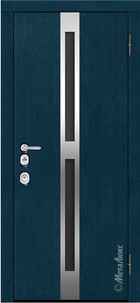 Входная дверь Artwood СМ1721/46 Е2 сапфир, патина / белый + стеклопакет