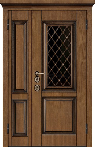 Входная дверь Artwood СМ1810/3 Е2 тик, патина / белый + стеклопакет