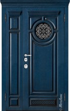 Входная дверь Artwood СМ1888/46 Е2 сапфир, патина / белый + стеклопакет