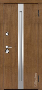 Входная дверь Grandwood СМ463/16 тик, патина / дуб беловежский + стеклопакет