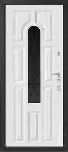 Входная дверь Milano СМ1260/14 Е марсала / белый + стеклопакет - вид изнутри