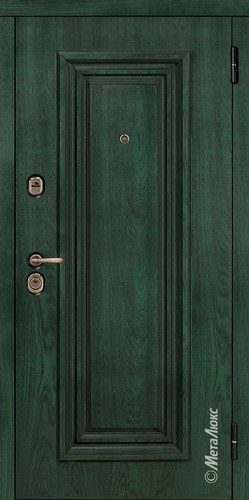 Входная дверь Grandwood М475/73 Е2 малахит, патина декративный штапик/ пленка, цвет дуб беловежский