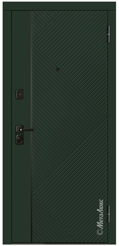Входная дверь Гросс (М738) зеленый мох декоративный молдинг /топленое молоко