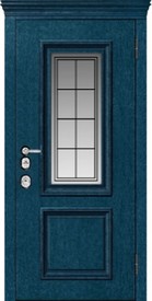 Входная дверь Artwood СМ1764/ 45 Е2 сапфир, стеклопакет, декоративный штапик/слоновая кость, стеклопакет