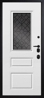 Входная дверь Artwood СМ1766/ 49 Е2 базальт, стеклопакет, декоративный штапик/белый, стеклопакет - вид изнутри