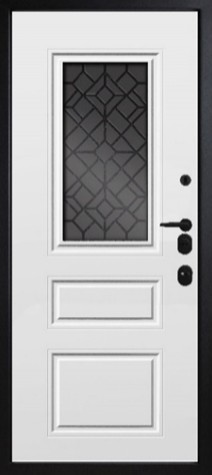 Входная дверь Artwood СМ1766/ 49 Е2 базальт, стеклопакет, декоративный штапик/белый, стеклопакет