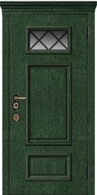 Входная дверь Artwood  СМ1768/ 44 Е2 малахит,стеклопает с вкладной декоративной решеткой, декоративный штапик/белый, стеклопает с вкладной декоративной решеткой