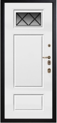 Входная дверь Artwood  СМ1768/ 44 Е2 малахит,стеклопает с вкладной декоративной решеткой, декоративный штапик/белый, стеклопает с вкладной декоративной решеткой