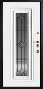 Входная дверь Artwood  СМ1769/ 3 Е2 тик,стеклопает с вкладной декоративной решеткой, декоративный штапик/белый, стеклопает с вкладной декоративной решеткой - вид изнутри