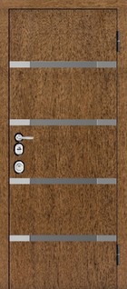 Входная дверь  Artwood СМ1773/9  Тик стеклопакет с тонировкой, металлическая вставка, цвет черный/ Тик, стеклопакет с тонировкой, металлическая вставка, цвет черный