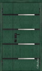 Входная дверь Artwood СМ1872/37 малахит патина/дуб полярный, стеклопакет с тонировкой, металлическая вставка, цвет черный