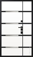 Входная дверь Artwood СМ1872/37 малахит патина/дуб полярный, стеклопакет с тонировкой, металлическая вставка, цвет черный - вид изнутри