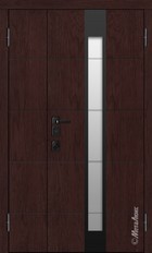 Входная дверь Artwood СМ1874/27 английский орех, патина/дуб полярный, стеклопакет,металлическая вставка, цвет черный