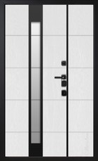 Входная дверь Artwood СМ1874/27 английский орех, патина/дуб полярный, стеклопакет,металлическая вставка, цвет черный - вид изнутри
