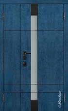 Входная дверь Artwood СМ1875/39 сапфир, патина/дуб полярный, стеклопакет, металлическая вставка, цвет черный