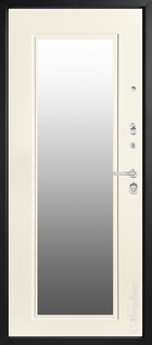 Входная дверь Siena М444/4 Е1 Z серый/слоновая кость, зеркало хром - вид изнутри