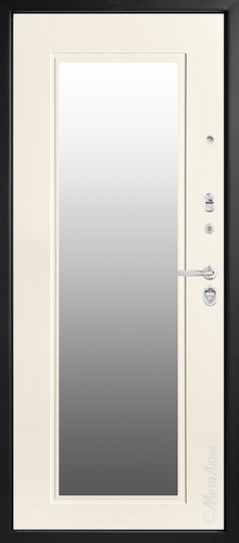 Входная дверь Siena М444/4 Е1 Z серый/слоновая кость, зеркало хром