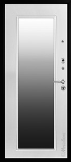 Входная дверь Гранд М448 Z Е5 графит/белый, зеркало серебро - вид изнутри