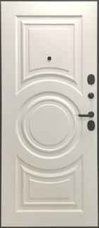 Входная дверь ДК Богема чёрный шагрень / белый матовый - вид изнутри