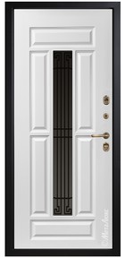 Входная дверь Siena СМ386/2 Е1 горький шоколад / белый - вид изнутри