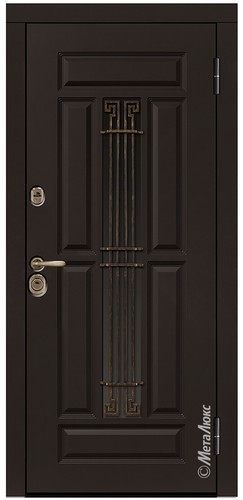 Входная дверь Siena СМ386/2 Е1 горький шоколад / белый