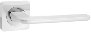Дверная ручка Лана 95-02 супер белый/хром блестящий