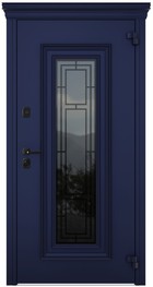 Входная дверь АСТОРИЯ AG6044 мерцающая полночь / белый RAL 9003, стеклопакет