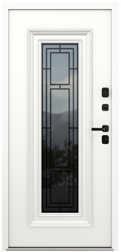 Входная дверь АСТОРИЯ AG6044 мерцающая полночь / белый RAL 9003, стеклопакет