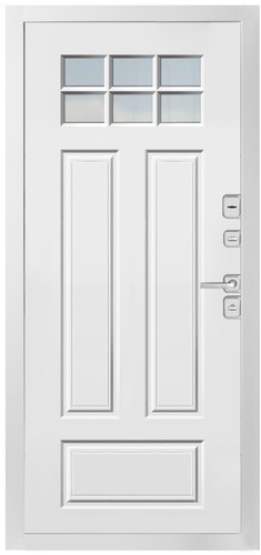 Входная дверь Siena 451 Е1 стеклопакет, капитель белый / белый