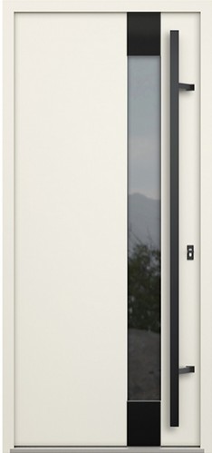 Входная дверь AG6010 Оникс / Слоновая кость, стеклопакет