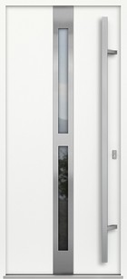 Входная дверь AG6011 Антрацит / Белый камень, стеклопакет - вид изнутри