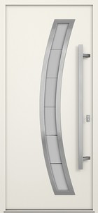 Входная дверь AG6031 Насыщенный изумруд / Слоновая кость, стеклопакет - вид изнутри