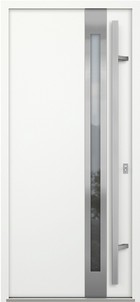 Входная дверь AG6040 Багряный рубин / Белый камень, стеклопакет - вид изнутри