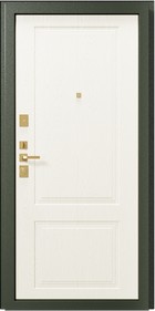 Входная дверь PERFETTO Зеленая / Ясень пастель - вид изнутри