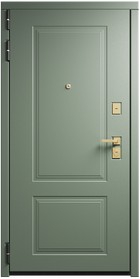 Входная дверь PERFETTO Зеленая / Ясень пастель