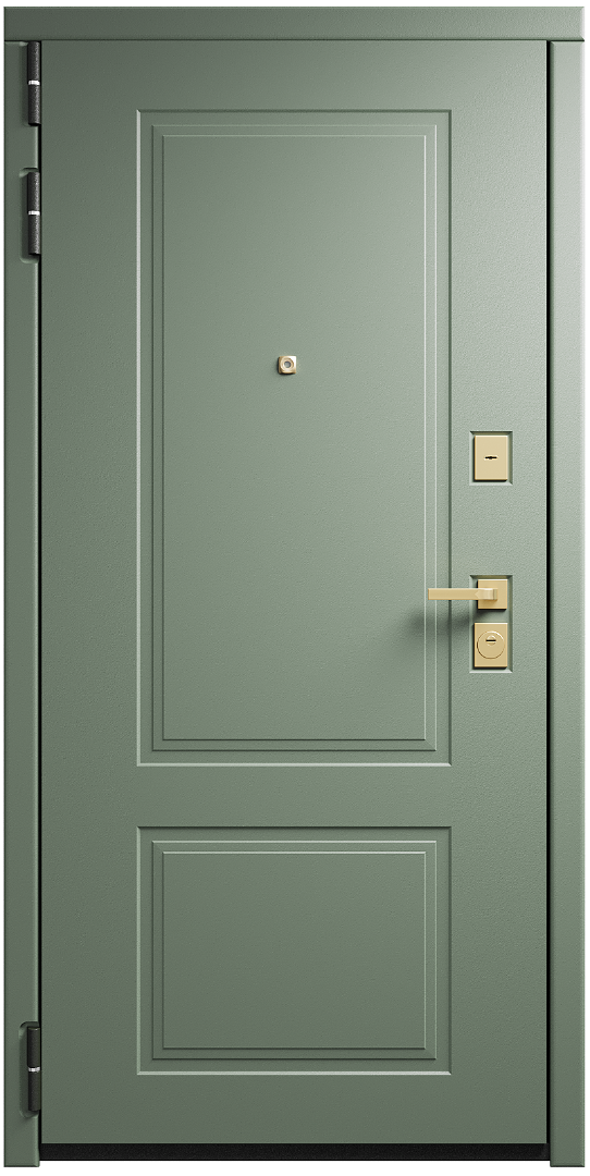 Входная дверь PERFETTO Зеленая / Ясень пастель