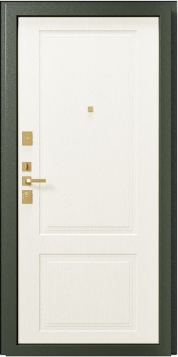 Входная дверь PERFETTO Зеленая (Ral 6007) / Ясень пастель