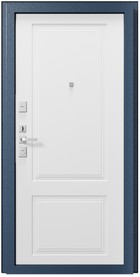 Входная дверь МОНАКО синий / белый - вид изнутри