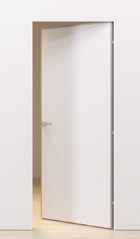 Скрытая дверь с внутренним открыванием IFL 9 Reverse (55 мм) под покраску (хром кромка)