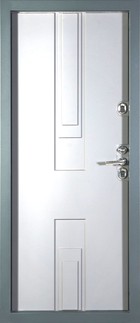 Входная дверь Цефей Термо RAL-7016+7035 (серый) / софт белый - вид изнутри